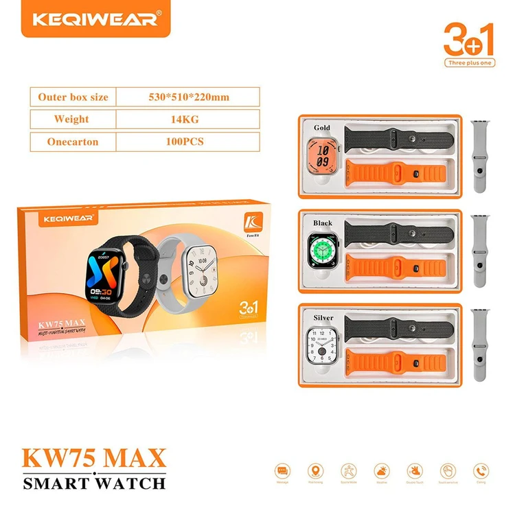 پک ساعت هوشمند KEQIWEAR مدل KW75 MAX