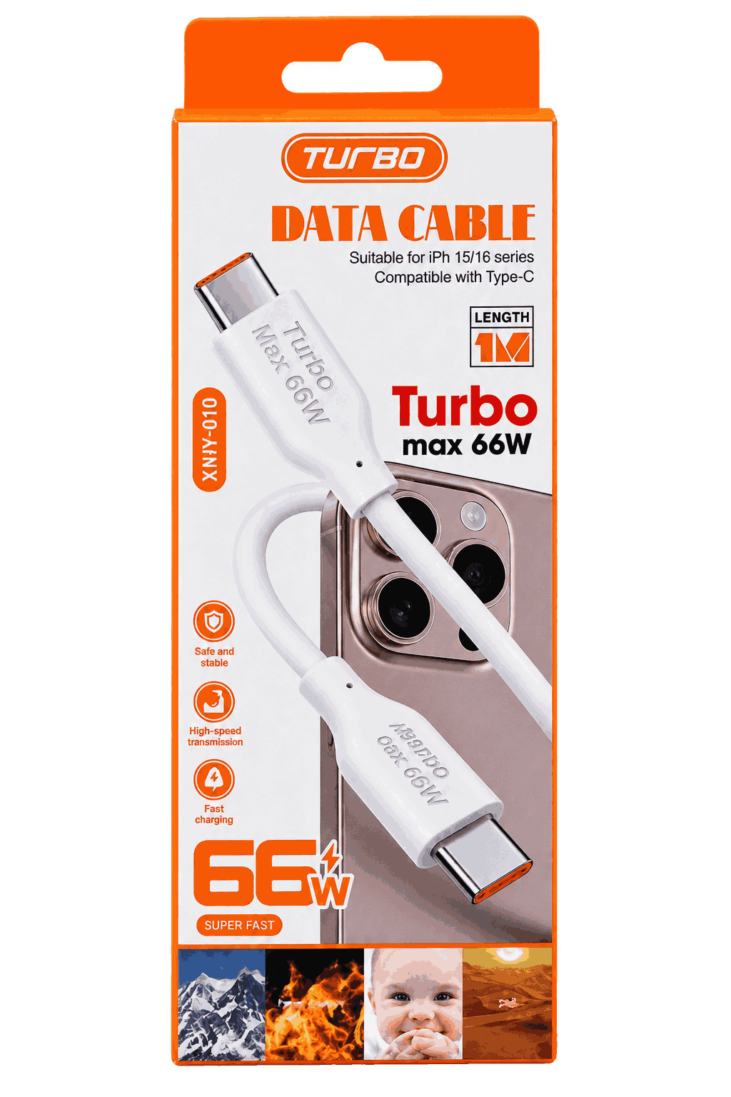 کابل دو سر تایپ C فست شارژ 66 W