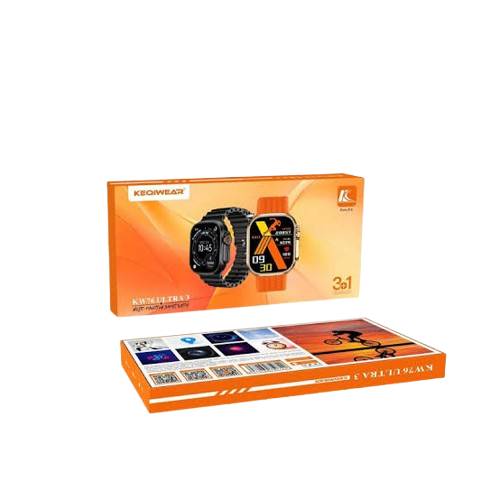 ساعت هوشمند KEQIWEAR مدل KW76 Ultra 3 با 3 بند