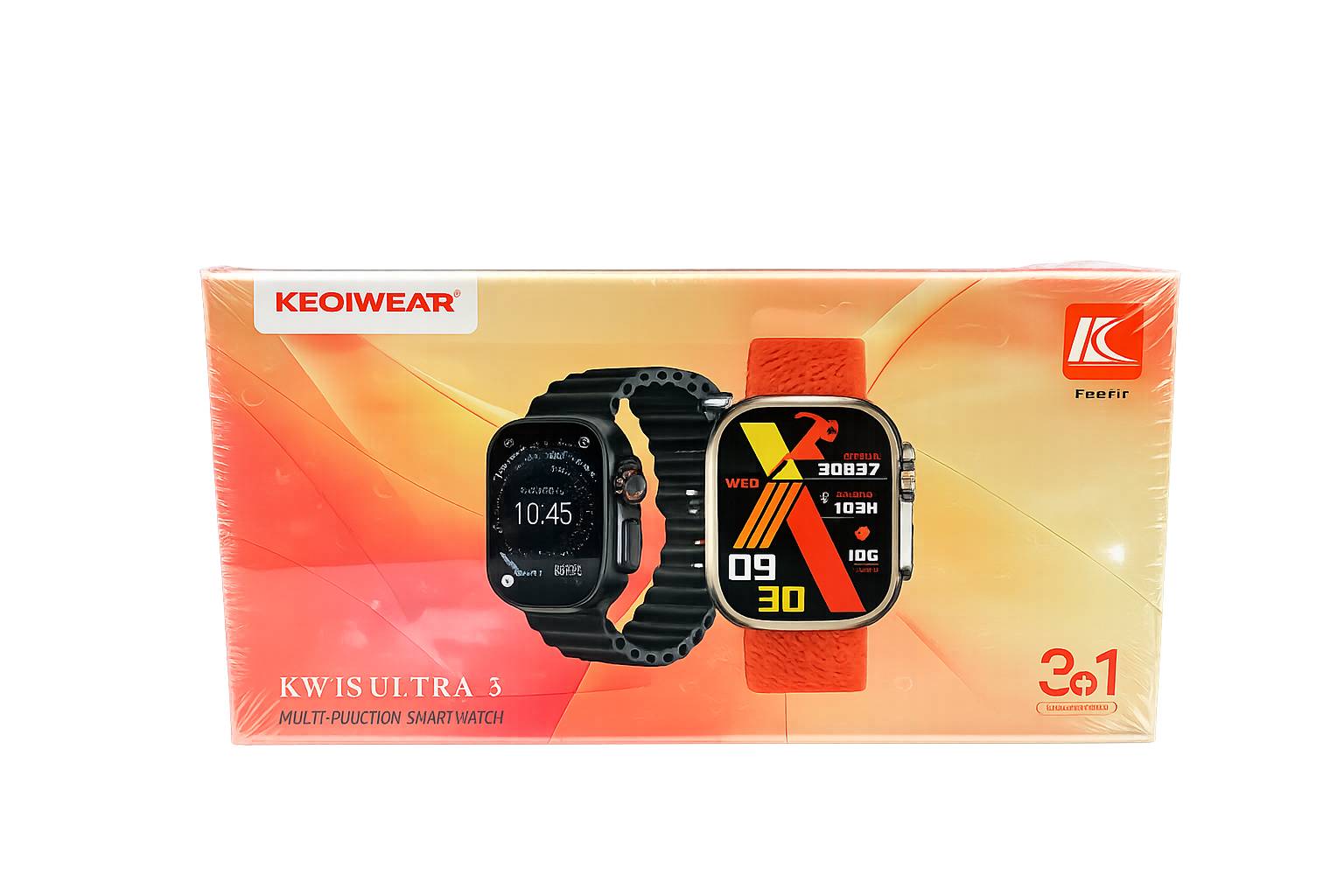 ساعت هوشمند KEQIWEAR مدل KW76 Ultra 3 با 3 بند