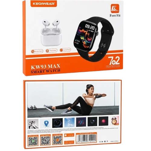 ساعت هوشمند KEQIWEAR مدل KW93 MAX با ۷ بند و ایرپاد